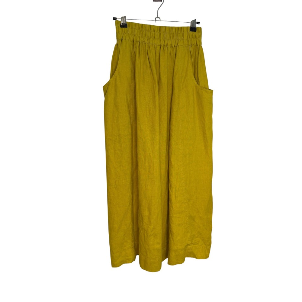 notPERFECTLINEN Mustard Yellow Midi Skirt - Picture 3 of 9